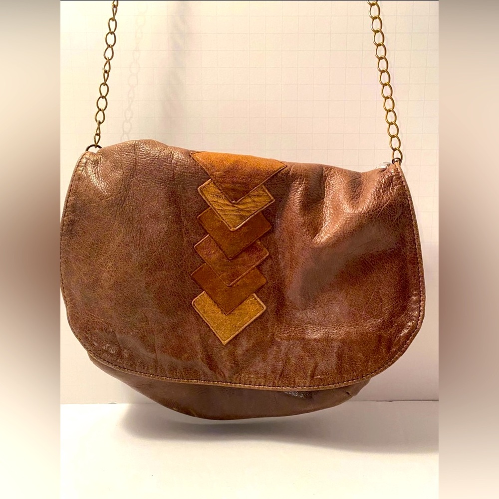 Johanna Braitbart Real Leather Vintage  70s Style crossbody  Bag -Made In France